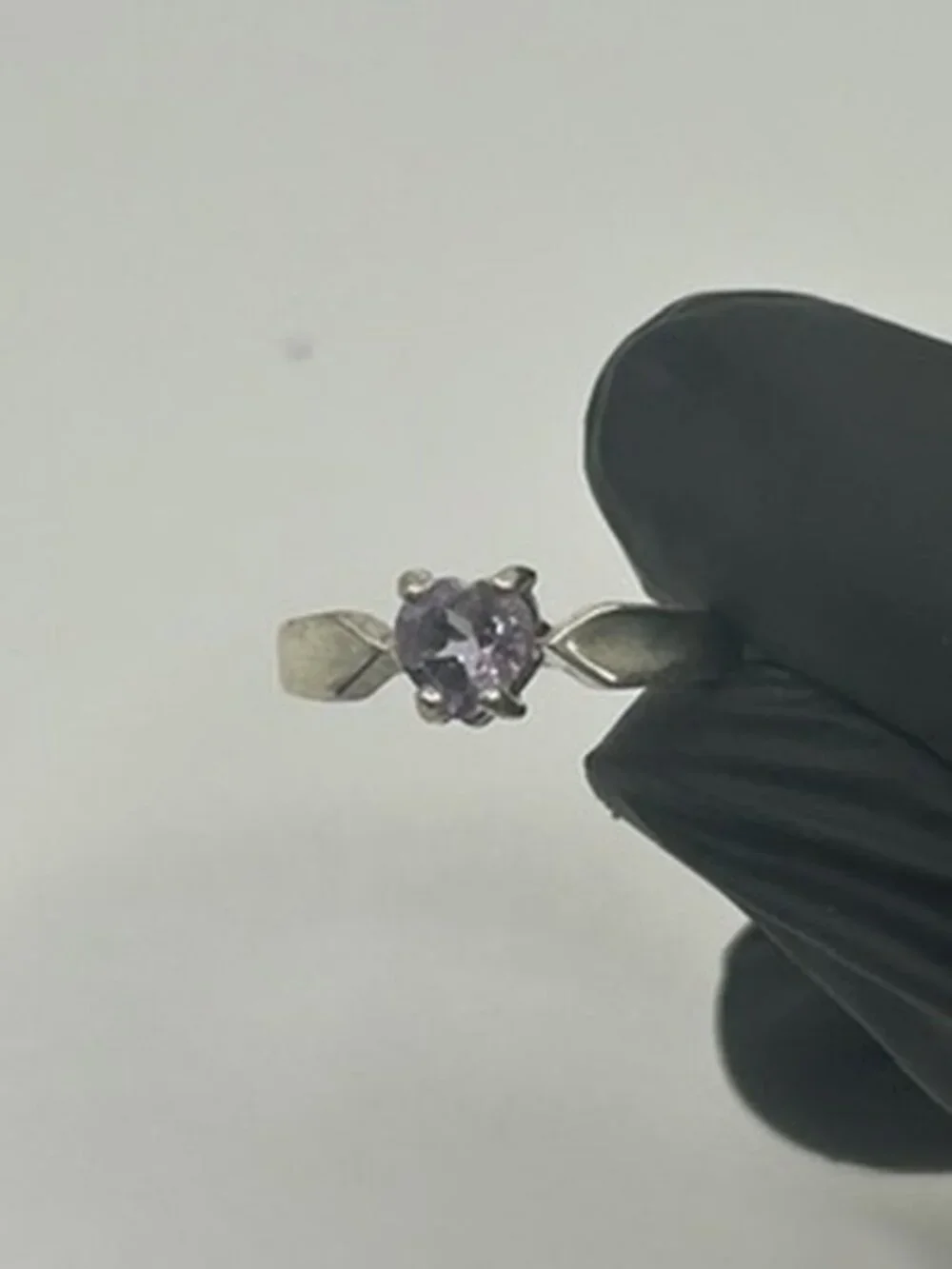 Vintage 925 Sterling Silver Amethyst Ring Womens Light Purple Stone Stamped